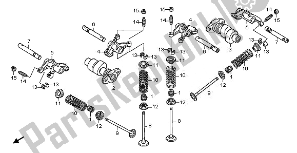 All parts for the Camshaft & Valve of the Honda NT 700 VA 2008