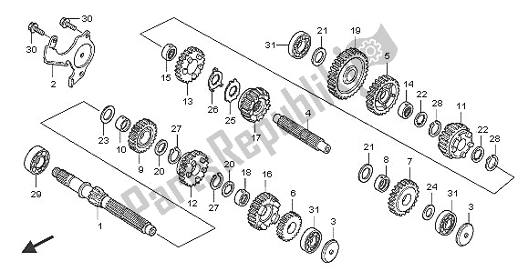 Tutte le parti per il Trasmissione del Honda VT 750C 2005