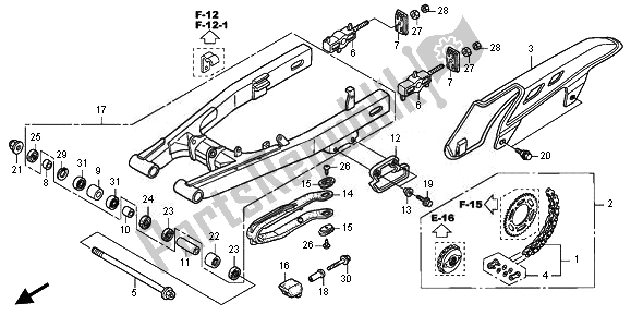 All parts for the Swingarm of the Honda XL 700V Transalp 2011