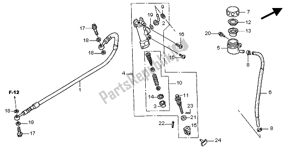 Todas las partes para Cilindro Maestro Del Freno Trasero de Honda XR 650R 2003