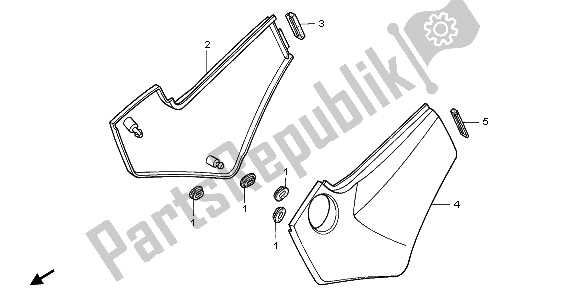 All parts for the Side Cover of the Honda NTV 650 1996