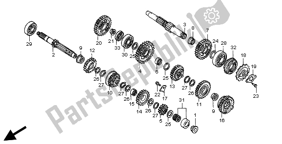 Tutte le parti per il Trasmissione del Honda XR 600R 1995