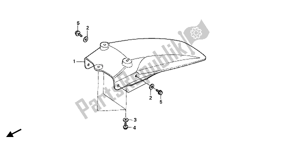 All parts for the Rear Fender of the Honda CR 80R 1990