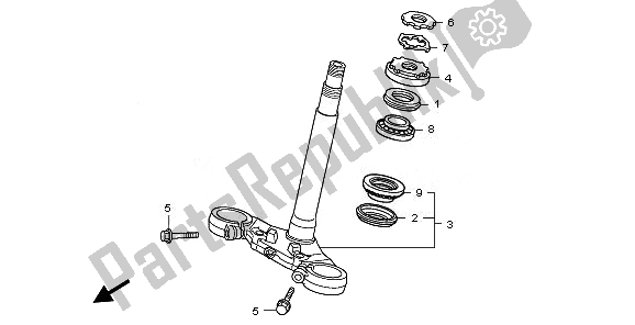 All parts for the Steering Stem of the Honda CBF 600N 2010