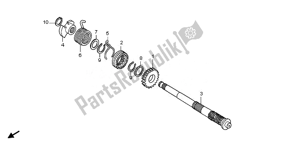 All parts for the Kick Starter Spindle of the Honda CRF 50F 2011