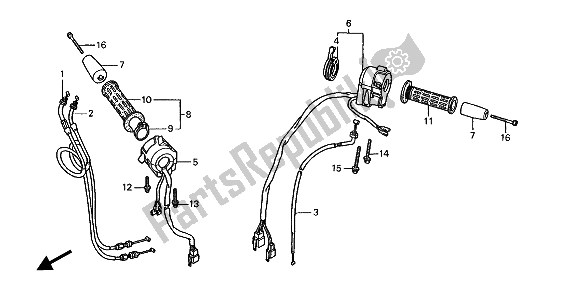 Todas as partes de Interruptor E Cabo do Honda ST 1100 1994