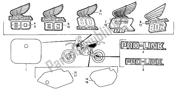 Todas las partes para Marca de Honda CR 80R2 1985