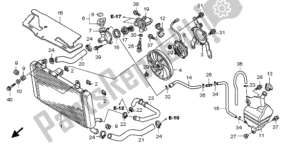 All parts for the Radiator of the Honda CBF 1000T 2009