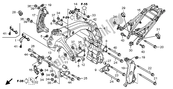 All parts for the Frame Body of the Honda CB 600 FA Hornet 2009