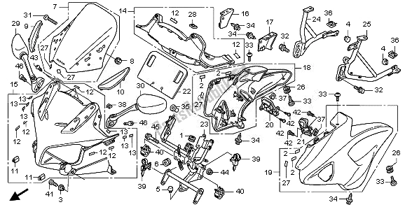 All parts for the Cowl of the Honda CBF 1000 2008