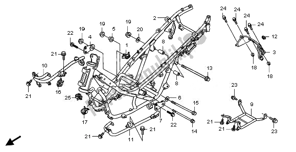 All parts for the Frame Body of the Honda FJS 400A 2011