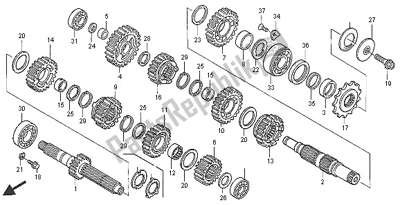 All parts for the Transmission of the Honda TRX 450R Sportrax 2005