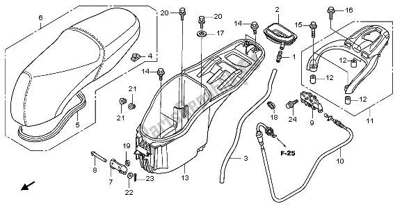 All parts for the Seat & Luggage Box of the Honda PES 125R 2009