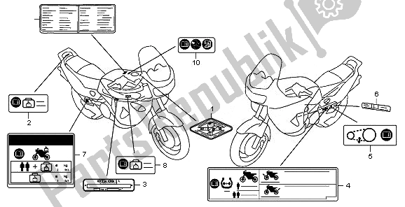 Tutte le parti per il Etichetta Di Avvertenza del Honda XL 1000V 2010