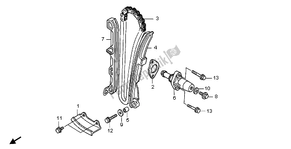 Tutte le parti per il Catena A Camme E Tenditore del Honda TRX 500 FA Fourtrax Foreman 2003