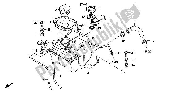 Tutte le parti per il Serbatoio Di Carburante del Honda NSA 700A 2009