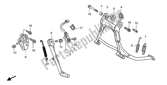 All parts for the Stand of the Honda GL 1800 2007