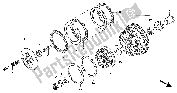 All parts for the Clutch of the Honda CBR 900 RR 2002