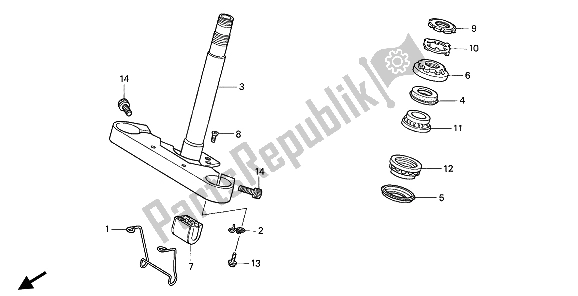 All parts for the Steering Stem of the Honda VF 750C 1994