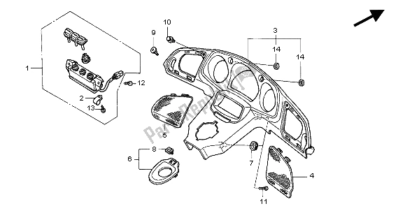 Todas las partes para Panel Medidor de Honda GL 1800A 2004