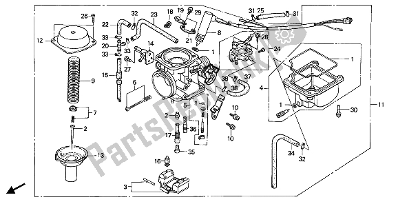 Tutte le parti per il Carburatore del Honda CN 250 1 1994