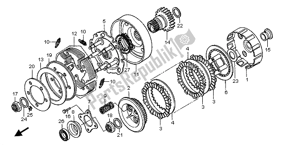 All parts for the Clutch of the Honda TRX 450 ES Foreman 2000