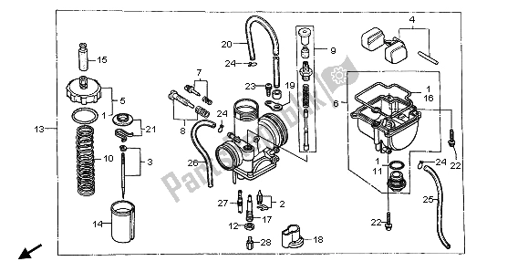 All parts for the Carburetor of the Honda CR 80 RB LW 2000