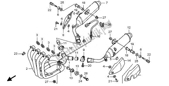 All parts for the Exhaust Muffler of the Honda CBF 1000 2008