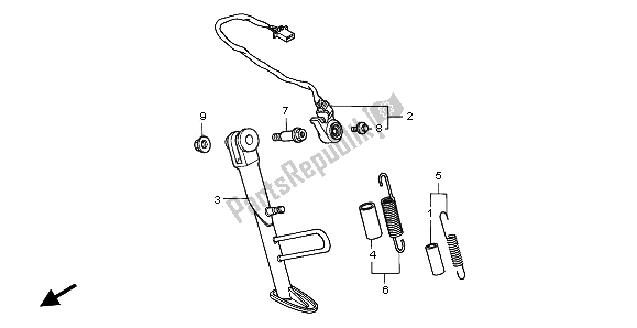 All parts for the Stand of the Honda XL 1000V 2002