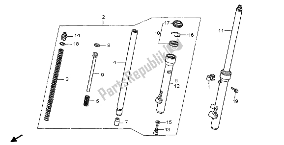 Toutes les pièces pour le Fourche Avant du Honda XR 70R 1998