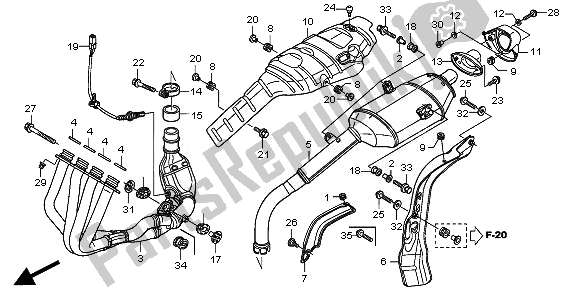 Todas las partes para Silenciador De Escape de Honda CBR 600 RA 2011