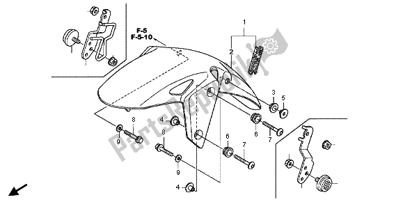 Tutte le parti per il Parafango Anteriore del Honda CBR 250 RA 2013