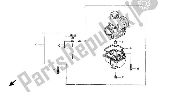 All parts for the Carburetor Optional Parts Kit of the Honda CR 80 RB LW 1999