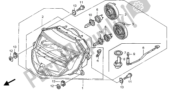 Tutte le parti per il Faro (eu) del Honda CBR 1100 XX 2008