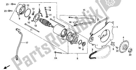 All parts for the Starting Motor (2) of the Honda CB 125 TD 1988