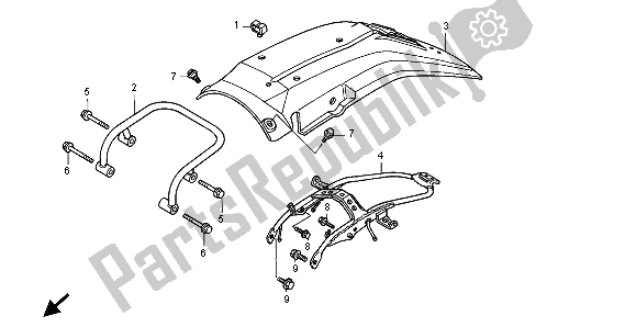 All parts for the Rear Fender of the Honda XLR 125R 1998