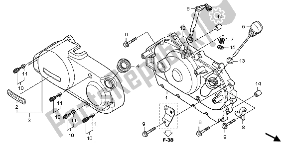 Tutte le parti per il Coperchio Carter Destro del Honda VT 750C2 2007