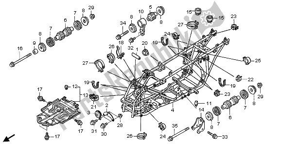 All parts for the Frame Body of the Honda TRX 400 FA Fourtrax Rancher AT 2006