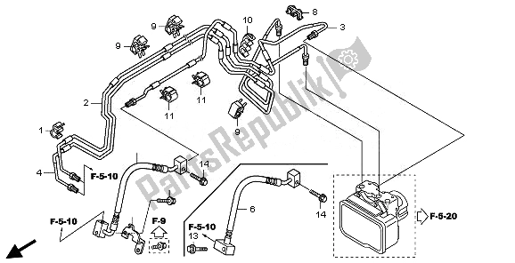 All parts for the Front Brake Pipe of the Honda VT 750C2S 2011