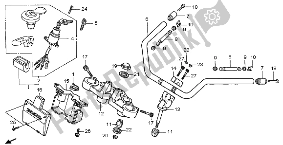 Todas las partes para Manejar Tubo Y Puente Superior de Honda CMX 250C 1996