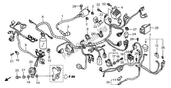 All parts for the Wire Harness of the Honda ANF 125 2010