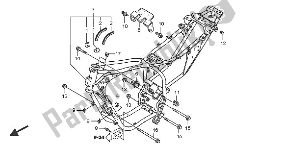 All parts for the Frame Body of the Honda XL 125V 2005
