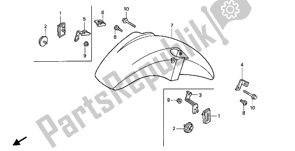 Todas las partes para Guardabarros Delantero de Honda VFR 750F 1994