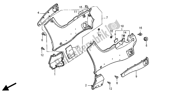 All parts for the Side Cover of the Honda ST 1100 2000