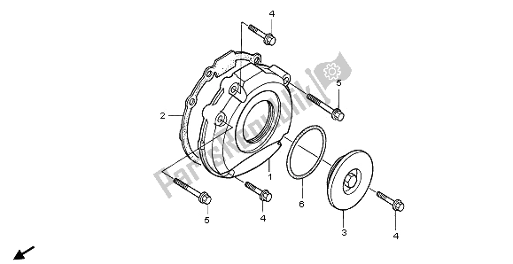 All parts for the Left Crankcase Cover of the Honda CB 1000F 1996