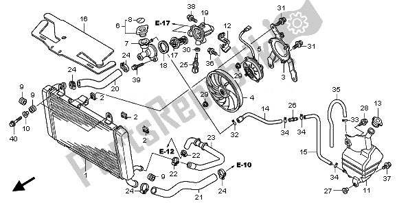 All parts for the Radiator of the Honda CBF 1000 SA 2008