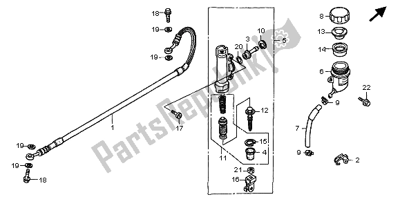 Tutte le parti per il Pompa Freno Posteriore del Honda CR 125R 1999