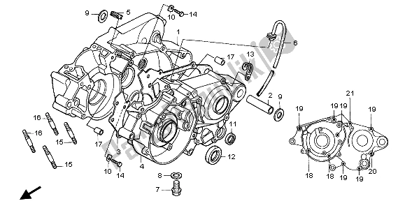 All parts for the Crankcase of the Honda CR 85R SW 2004