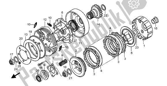 All parts for the Clutch of the Honda TRX 450 FE Fourtrax Foreman ES 2002