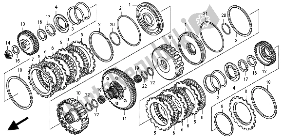 Tutte le parti per il Frizione del Honda TRX 420 FA Fourtrax Rancher AT 2012